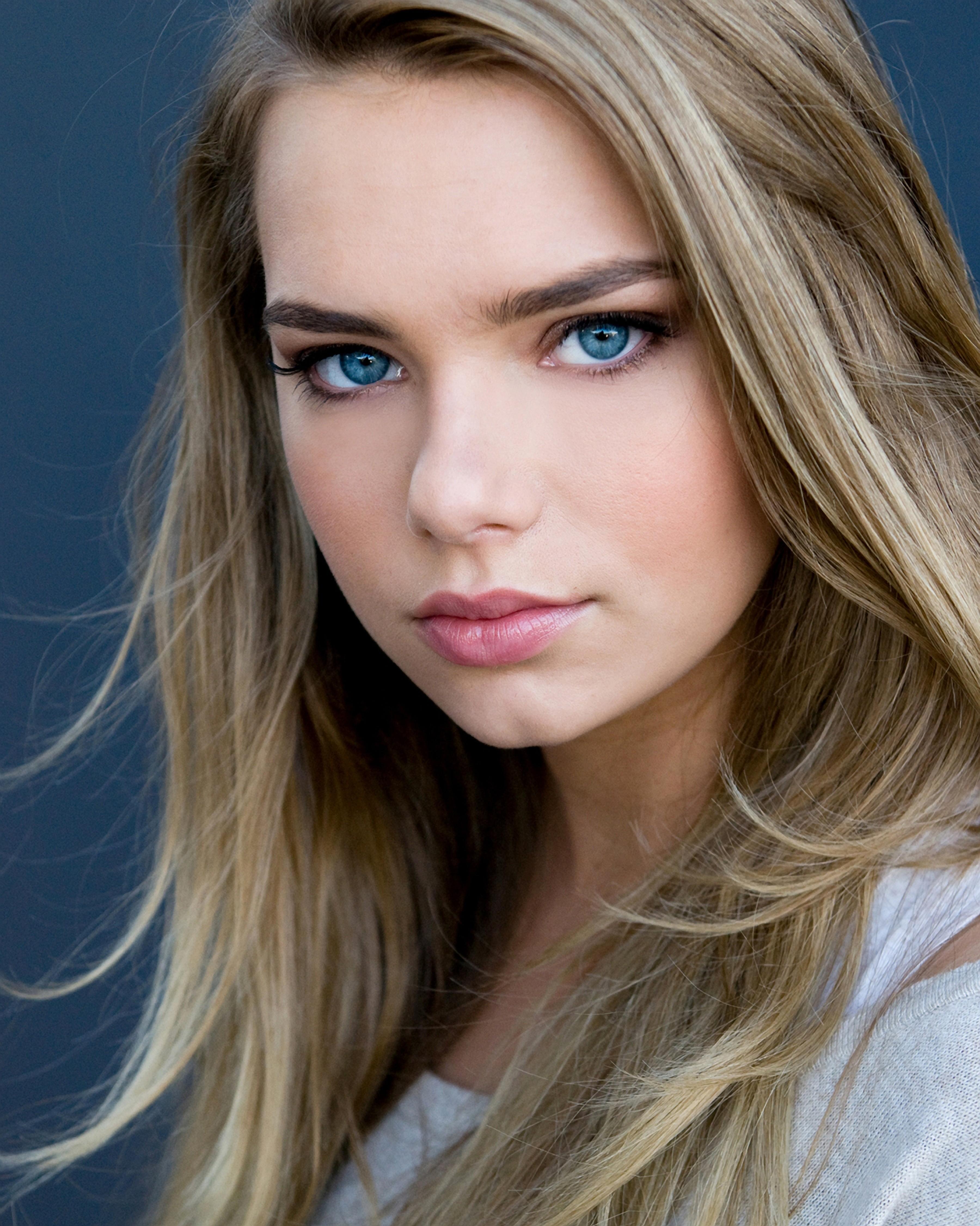 blondes, women, blue eyes, actresses, lips, young, Indiana Evans