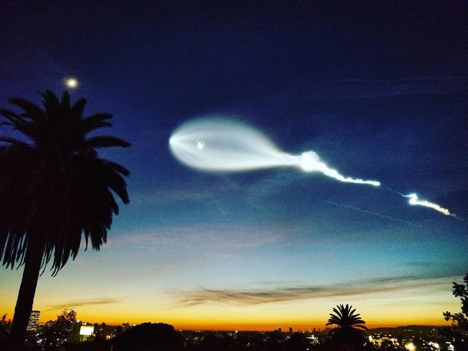 SpaceX rocket launch creates weird cloud