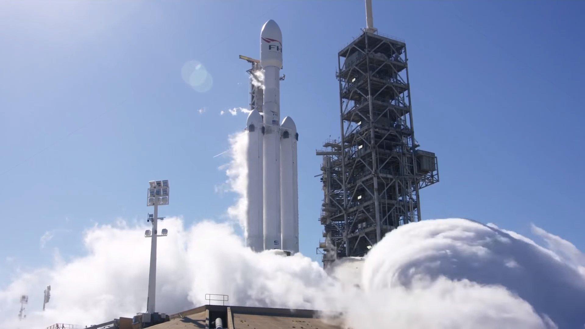 SpaceX tests the Falcon Heavy's 27 engines ahead of first launch