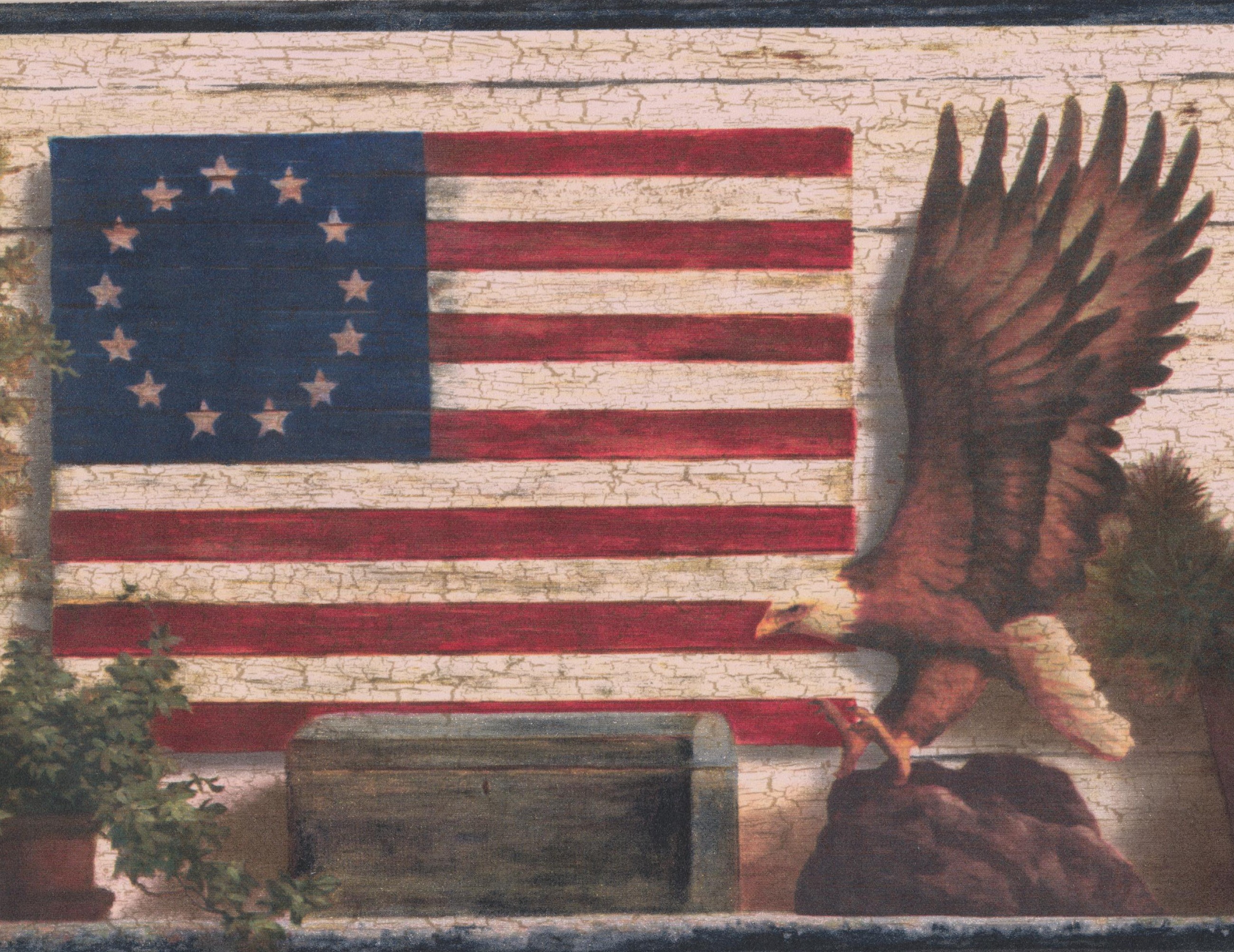 God Bless America Betsy Ross Original American Flag Bald Eagle