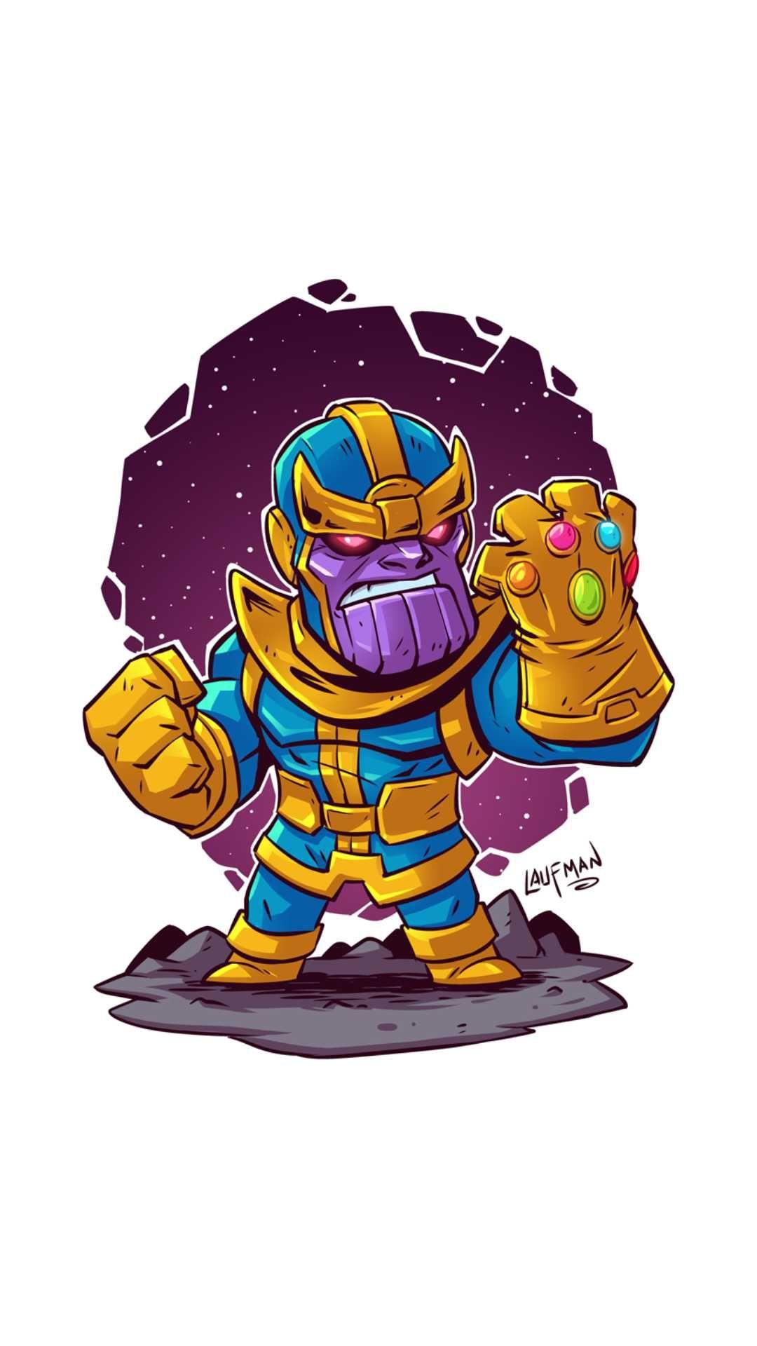 Marvel Thanos Cute Art iPhone Wallpaper. Phone wallpaper. Thanos