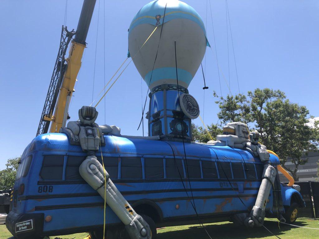 Inflatable battle bus that will be flying over LA for E3