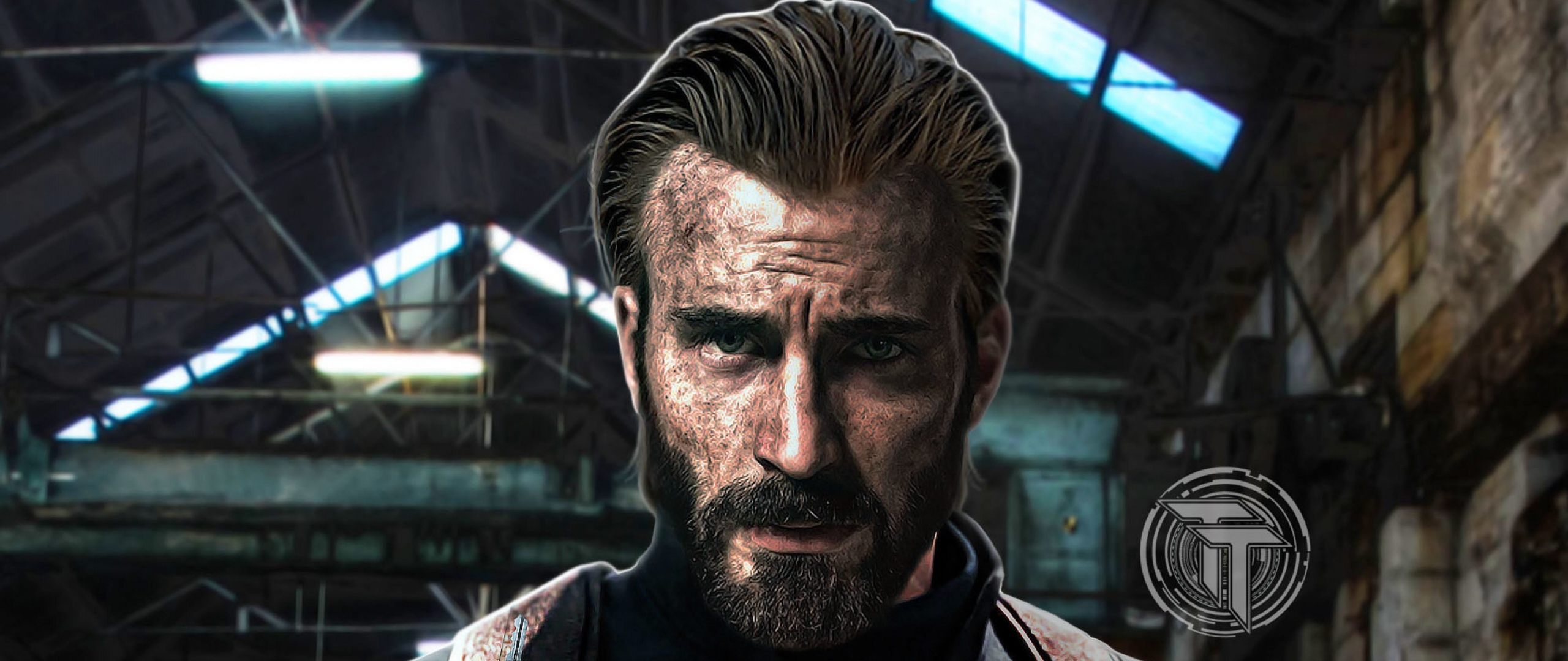 Download Captain America Beard Look In Infinity War Dual Wide