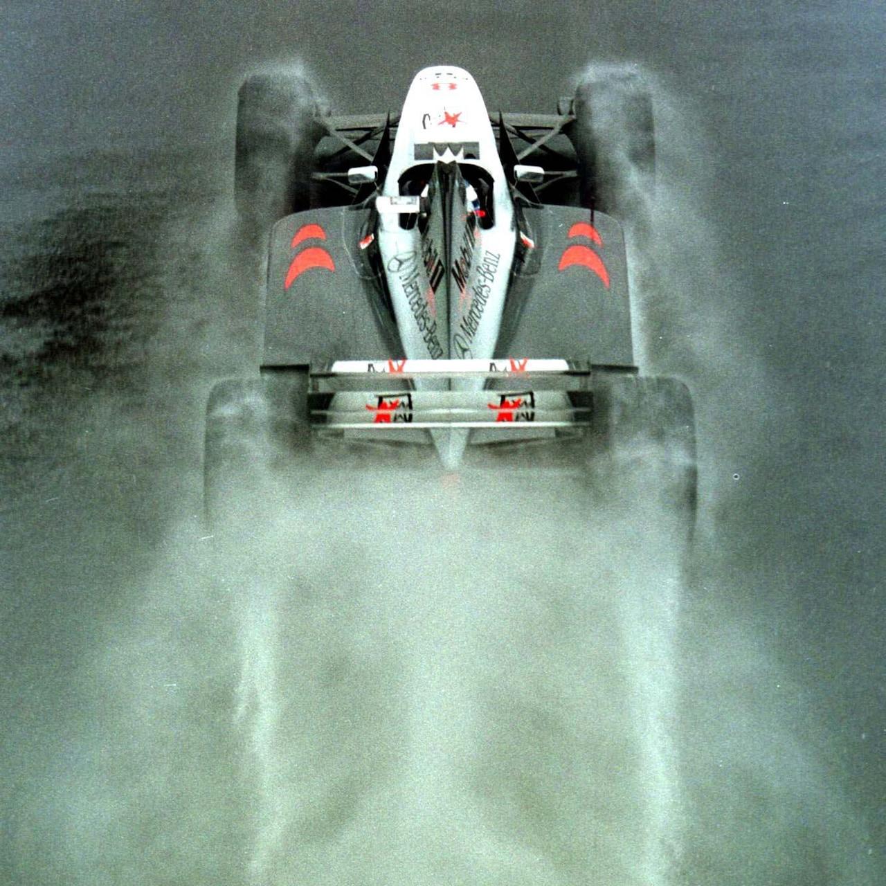 Mika Hakkinen in the wet [British GP '98]