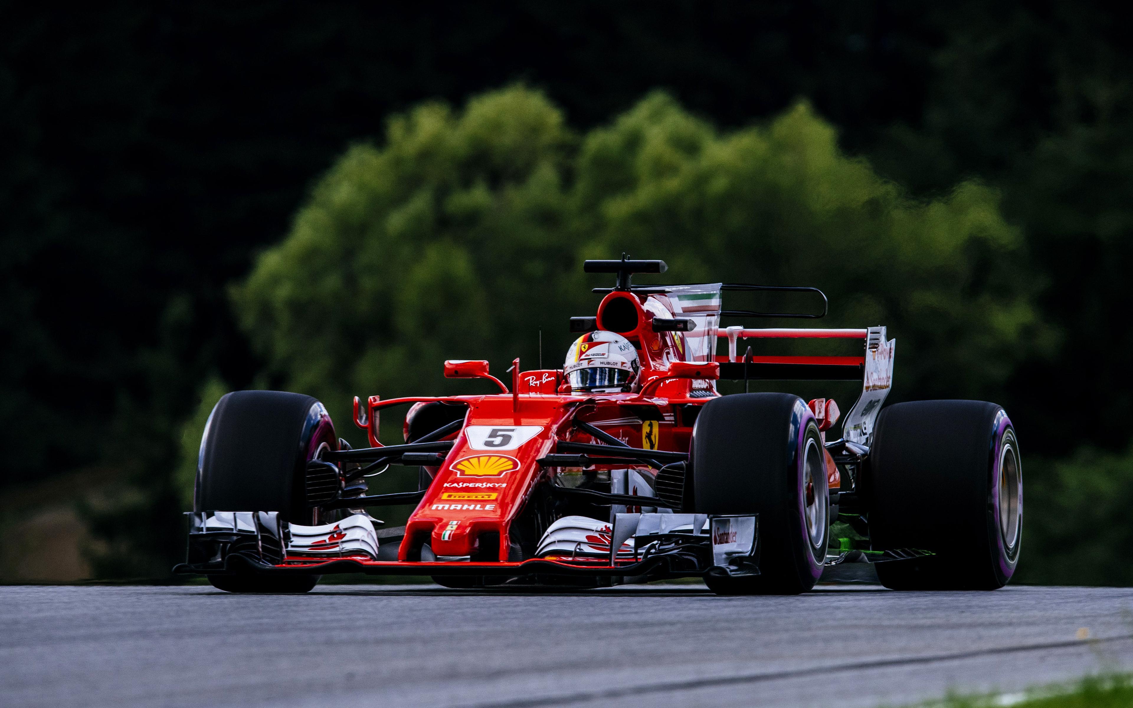 Download wallpaper Sebastian Vettel, 4k, raceway, Ferrari SF70H, F1