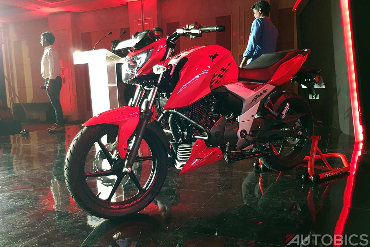 TVS Apache RTR 160 4V Racing Red Front Left 2018