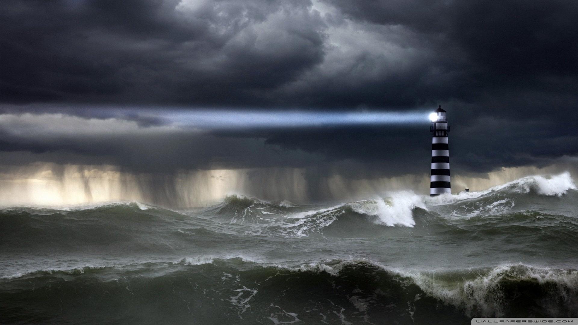 Desktop Wallpaper Lighthouse Storm