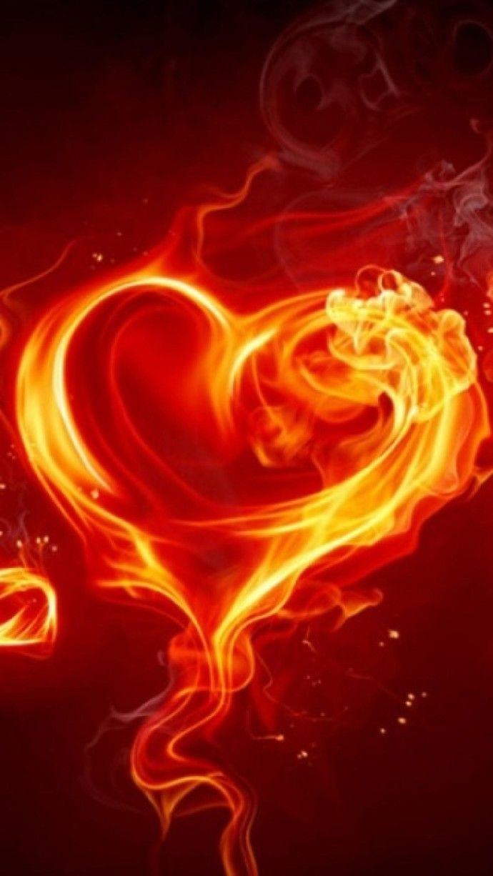 Animated Heart Fire Phone Mobile Wallpaper Fr
