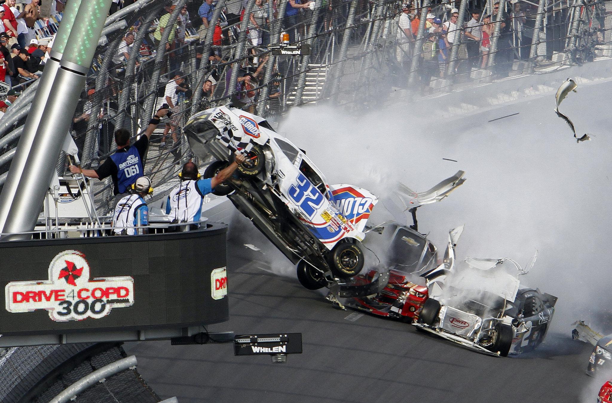 NASCAR Nationwide Series Daytona racing race cars accident