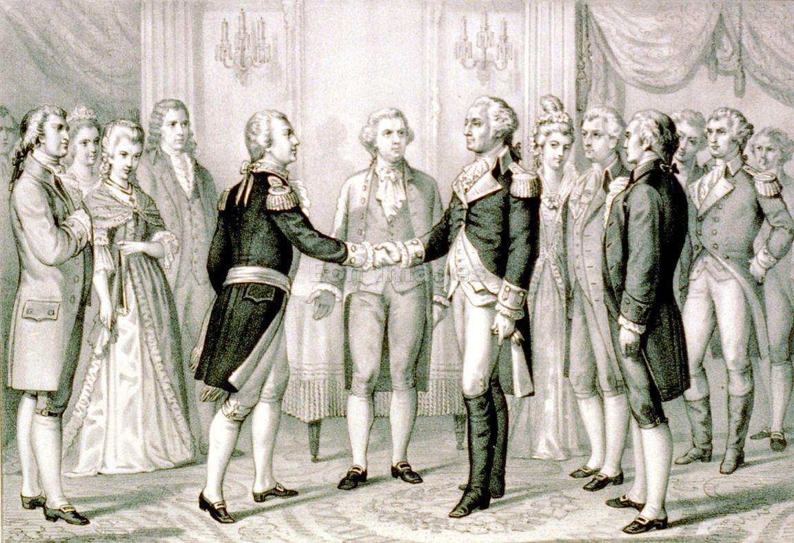 Eon Image. George Washington meets Marquis de Lafayette