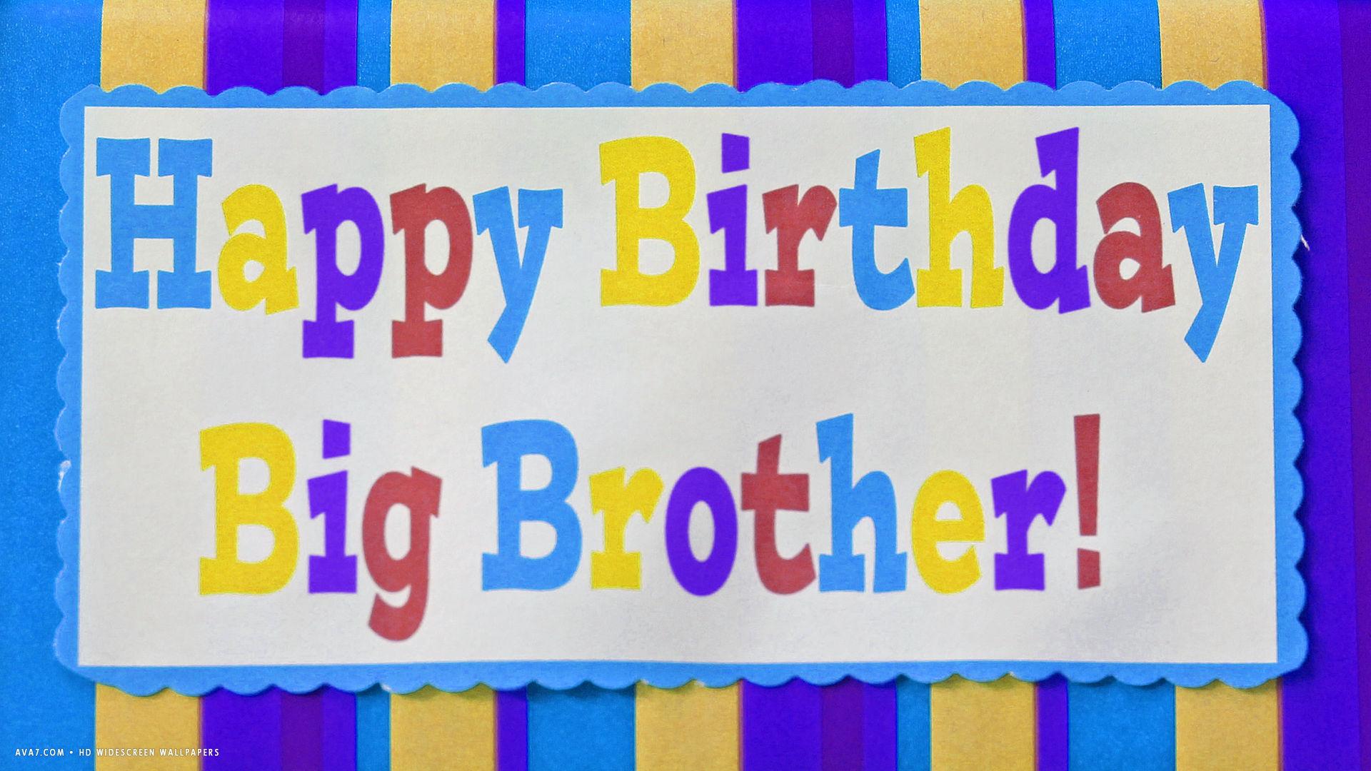 happy birthday big brother card colored stripes text HD widescreen