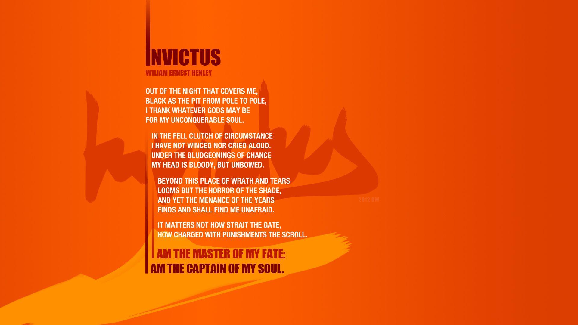 Invictus poem wallpaper
