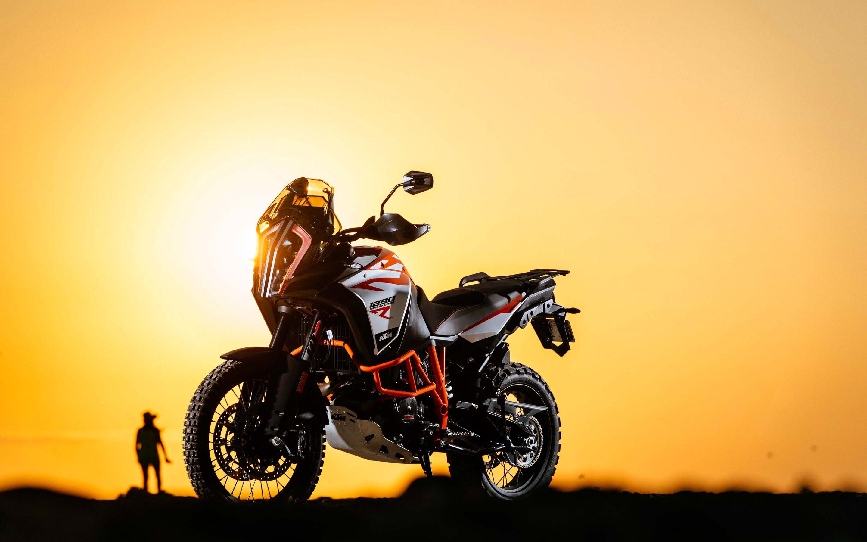 KTM 1290 Super Adventure R, sunset, 2017 bikes, desert, offroad, KTM