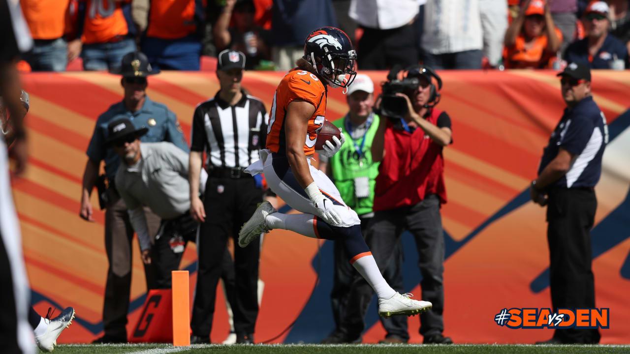 Phillip Lindsay flies past Seahawks' defense for first NFL score