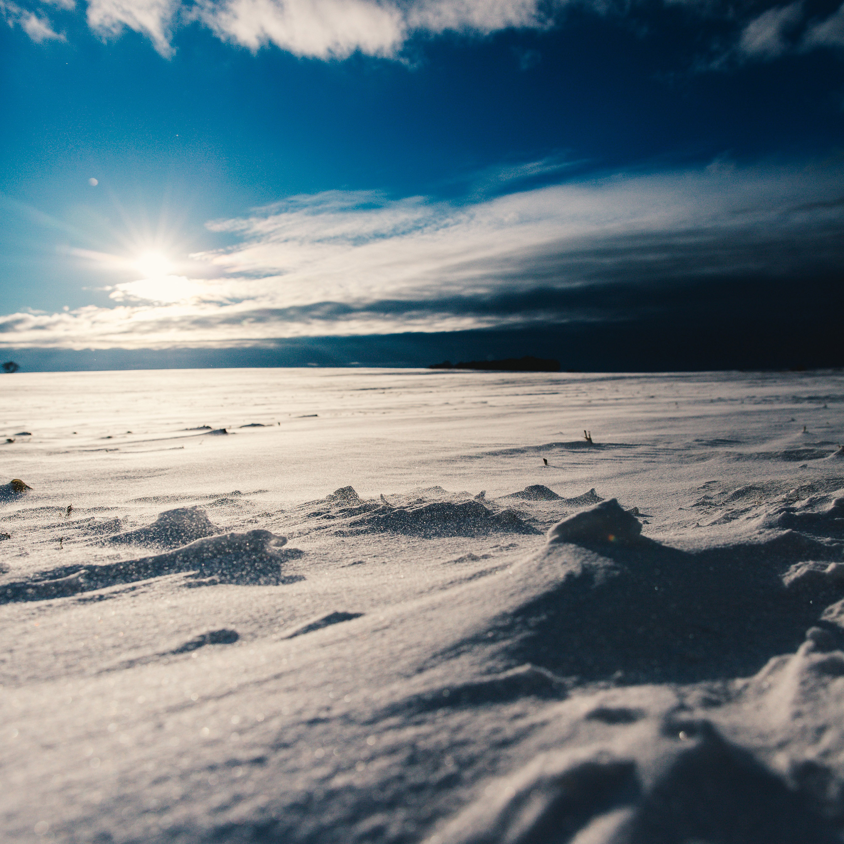Winter Snow Cold Sky Sun Nature Wallpaper