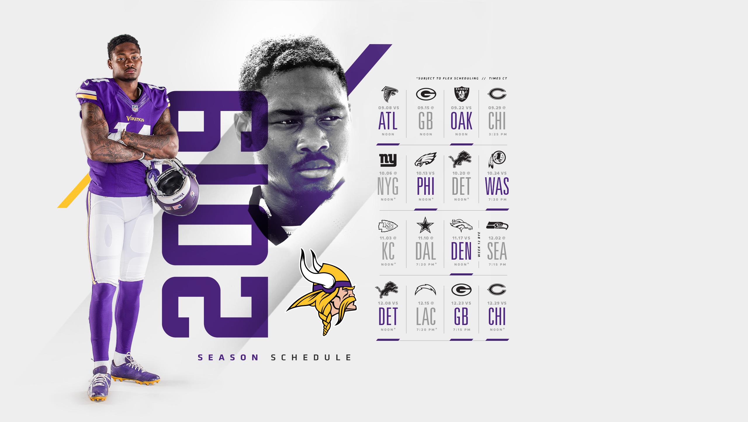 2019 Minnesota Vikings Schedule: Downloadable Wallpaper