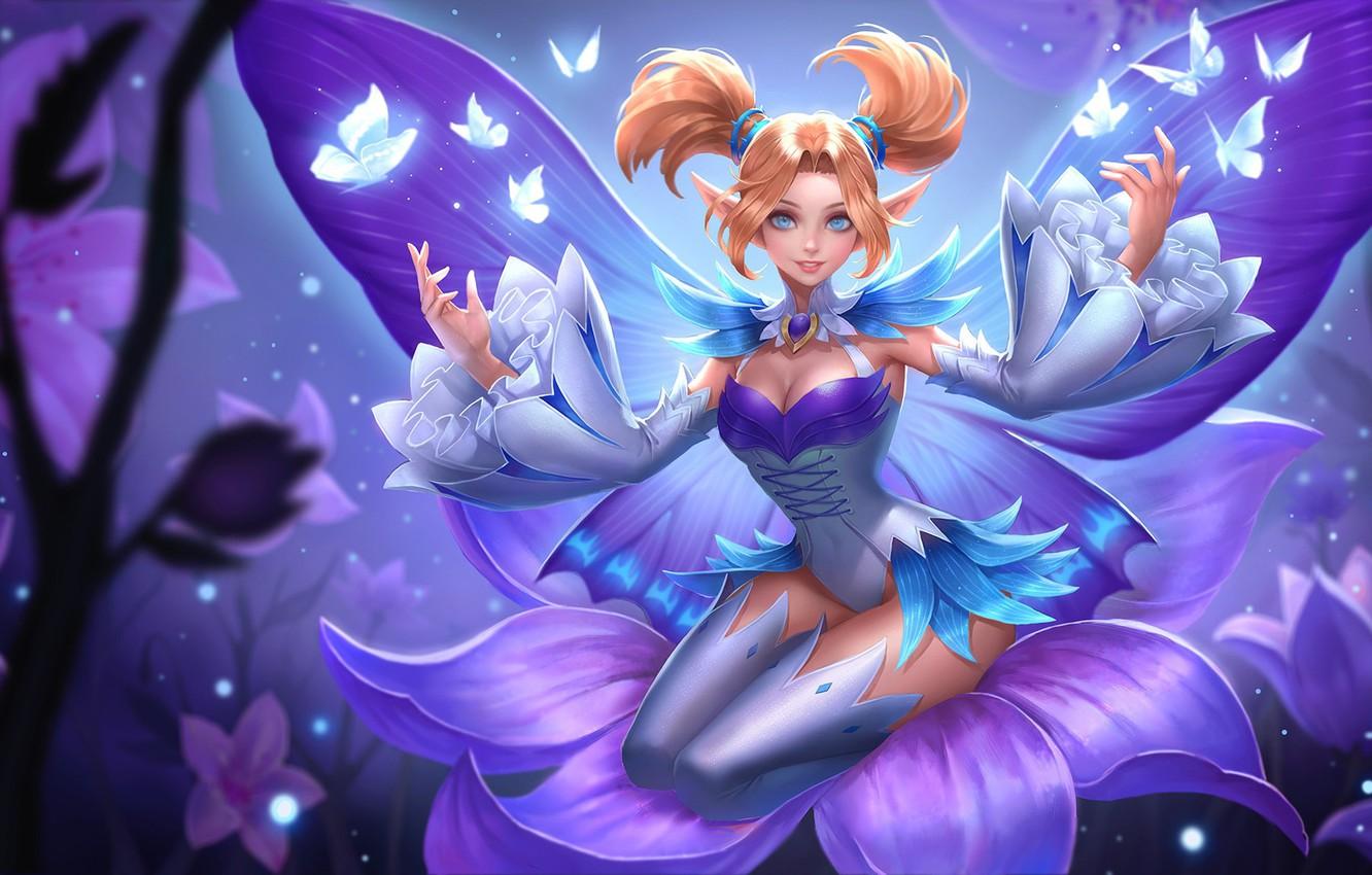 Wallpaper girl, butterfly, flowers, smile, magic, the game, wings