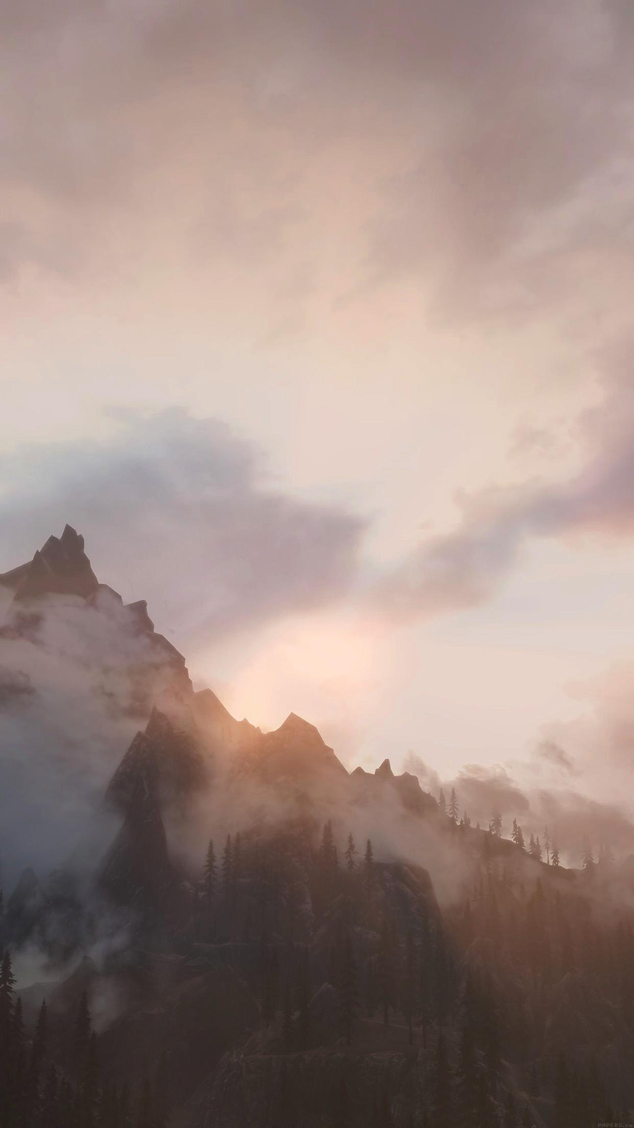 Foggy Mountain Sunshine Nature Android wallpaper HD wallpaper