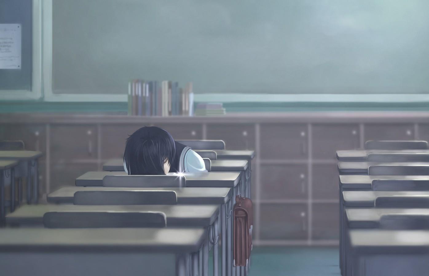 school uniforms, classroom, sleeping, Mysterious Girlfriend X, anime