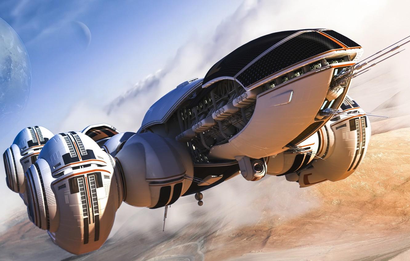 Wallpaper clouds, the moon, Shuttle image for desktop, section