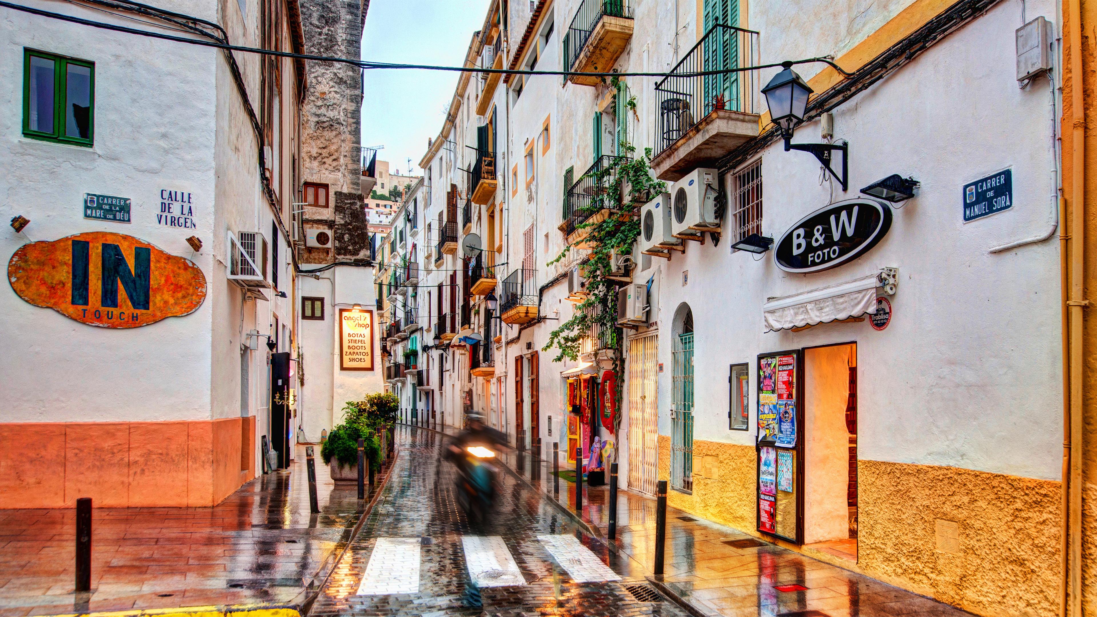 Old Medieval Part of Ibiza Town widescreen wallpaper. Wide