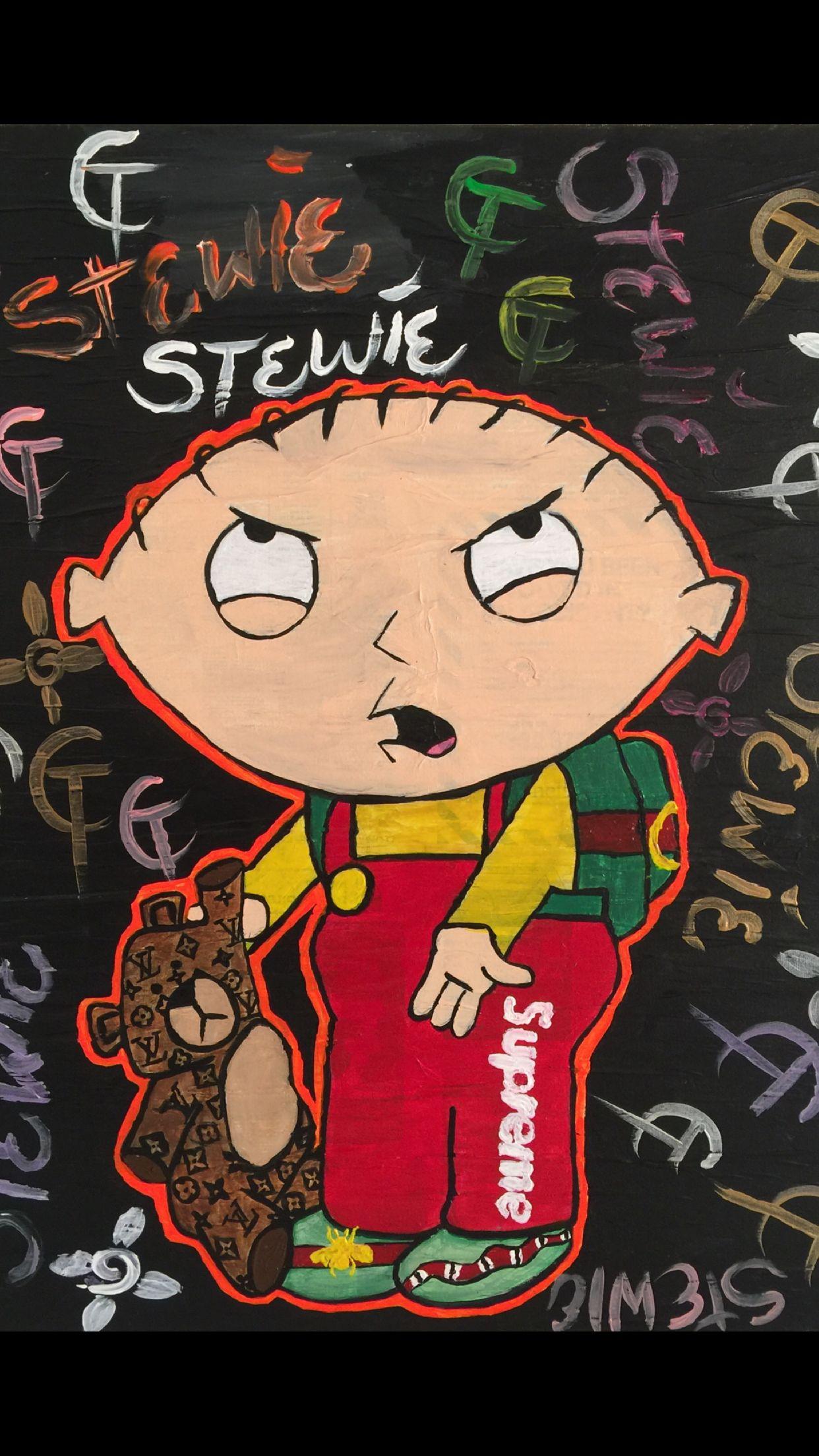 Stewie griffin family guy designer painting Griffin Family, Stewie Griffin, Dope Wallpaper, American griffin family guy designer painting. Ts. Griffin. Supreme Wallpaper