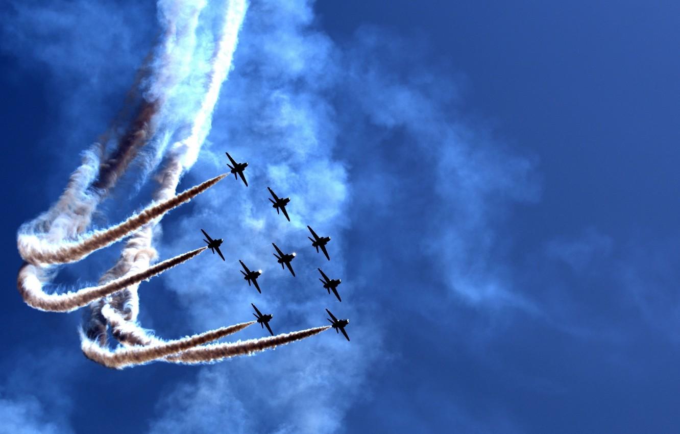 Wallpaper smoke, The sky, figure, flight, aircraft, aerobatics