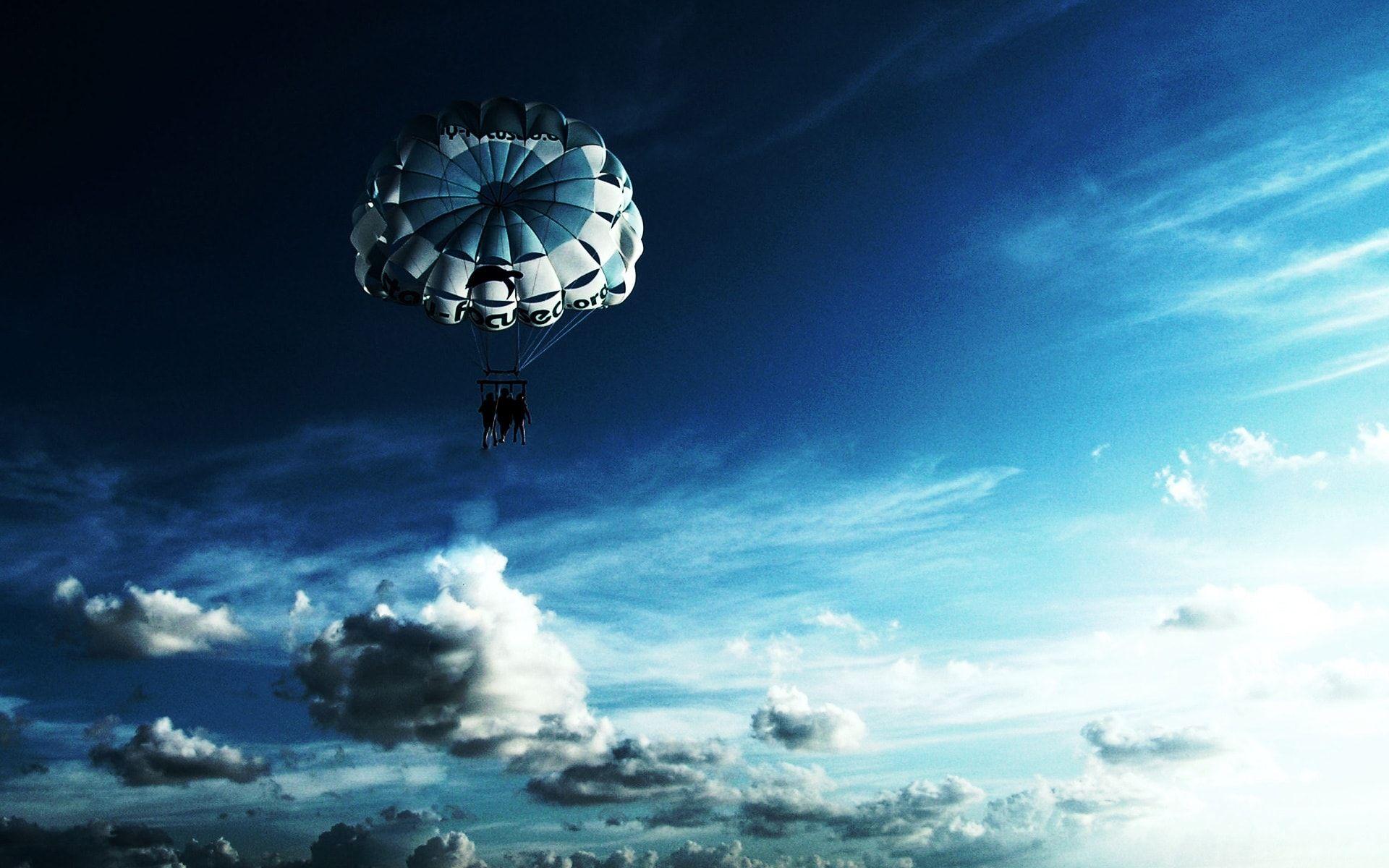 Sky Parachuting. Skydive Paragliding. HD Wallpaper, Sky, Wallpaper