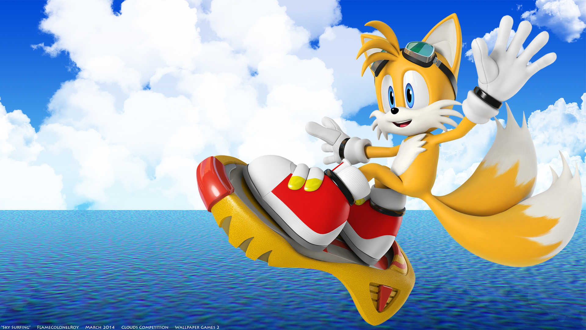 Sonic the Hedgehog Wallpaper: Sky Surfing.