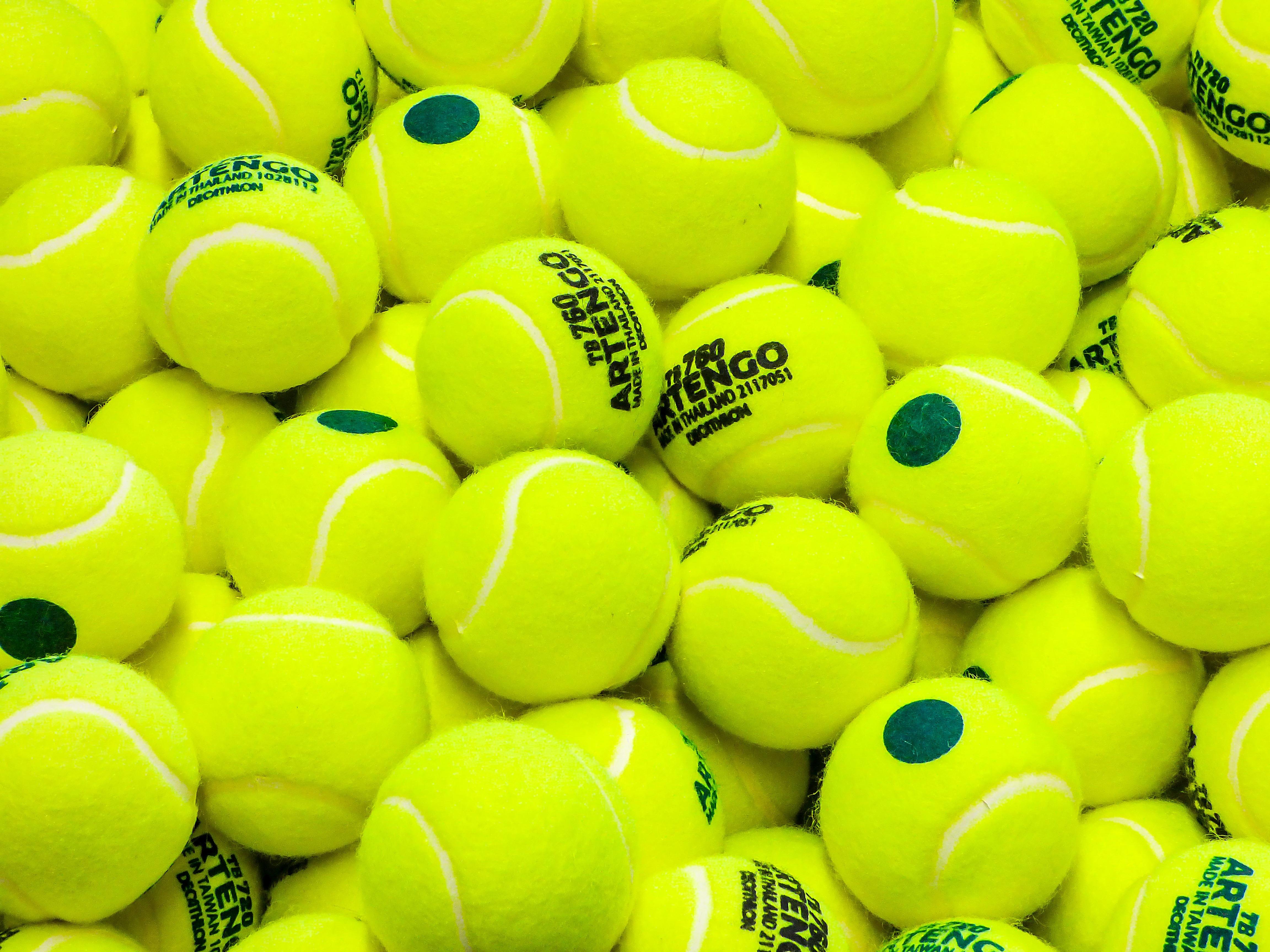 Download wallpaper 4608x3456 tennis, balls, sport, lime green