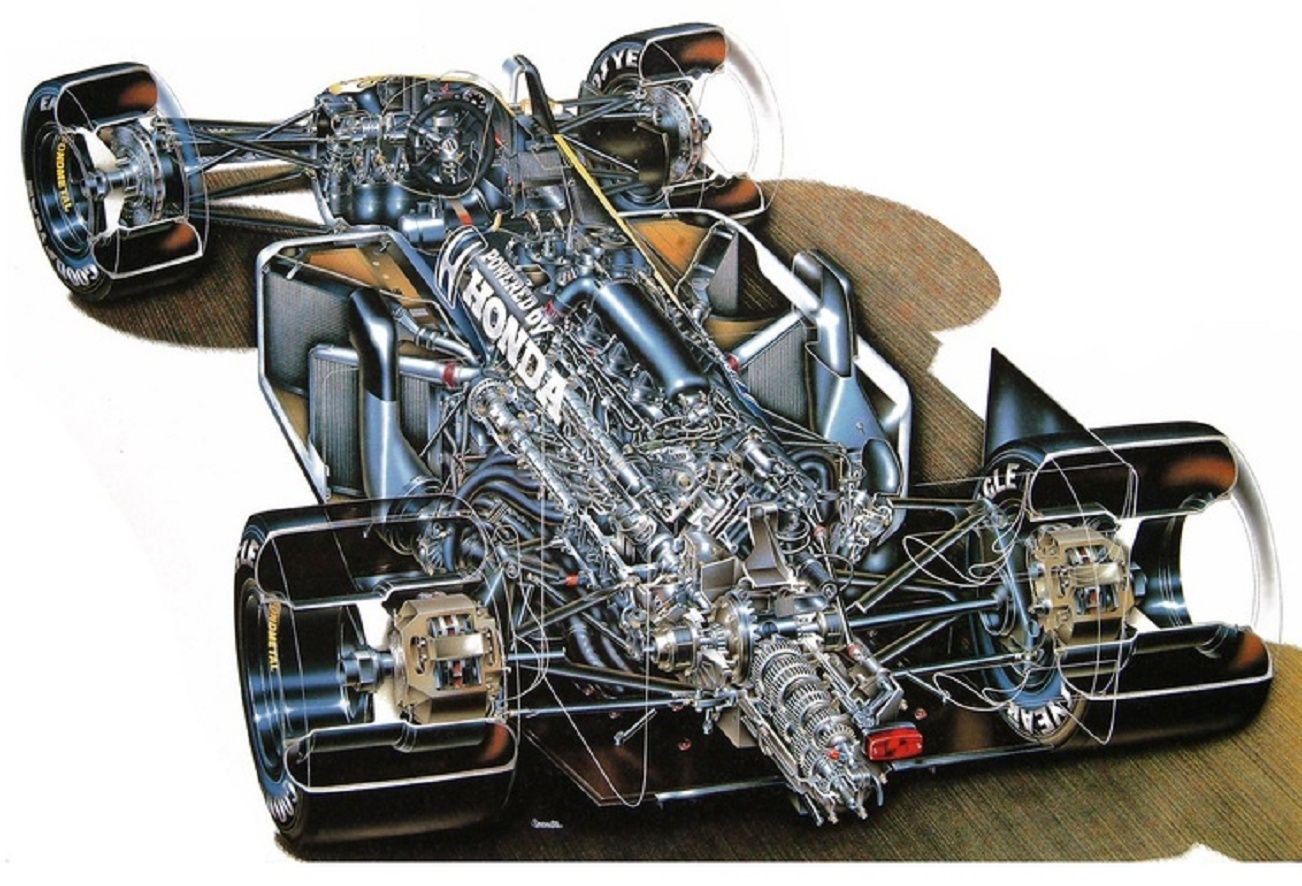 Honda Engine F1 Engine, Transaxle and Brakes Cutaway. Racing