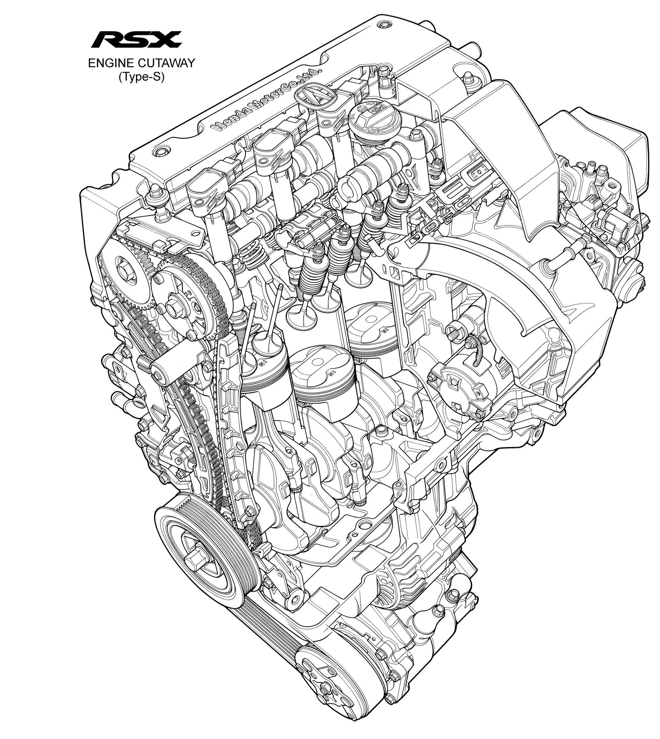 Acura RSX Type S engine cutaway. Acura. Acura rsx type s