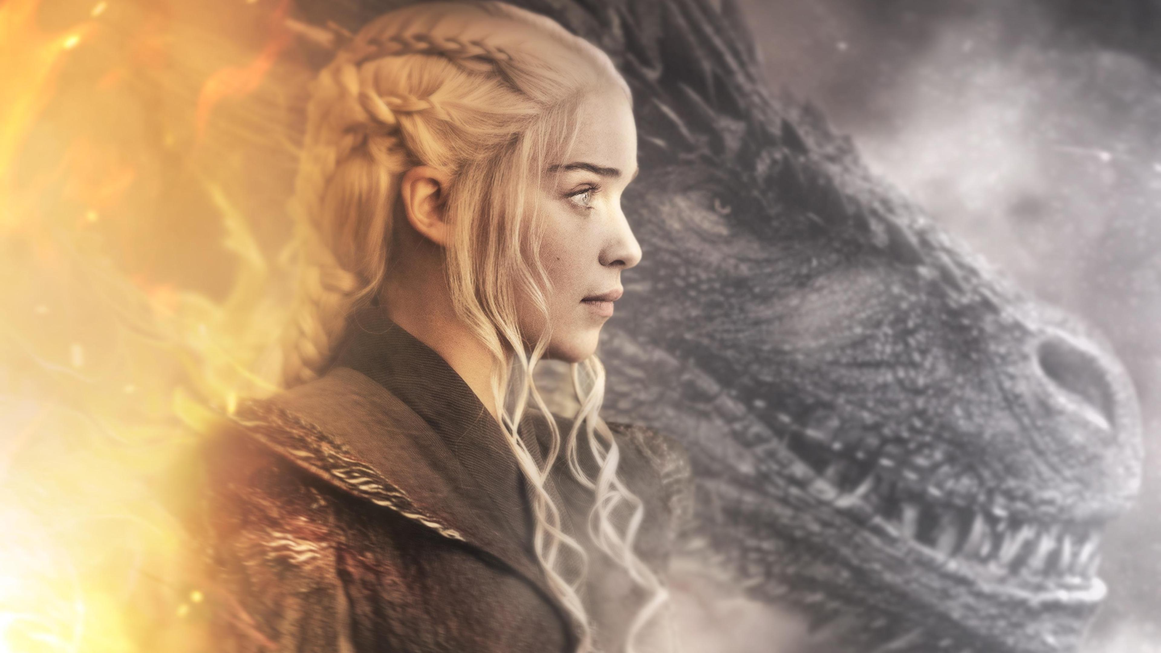 Daenerys Targaryen Dragon in Game of Thrones 4K Wallpaper. HD