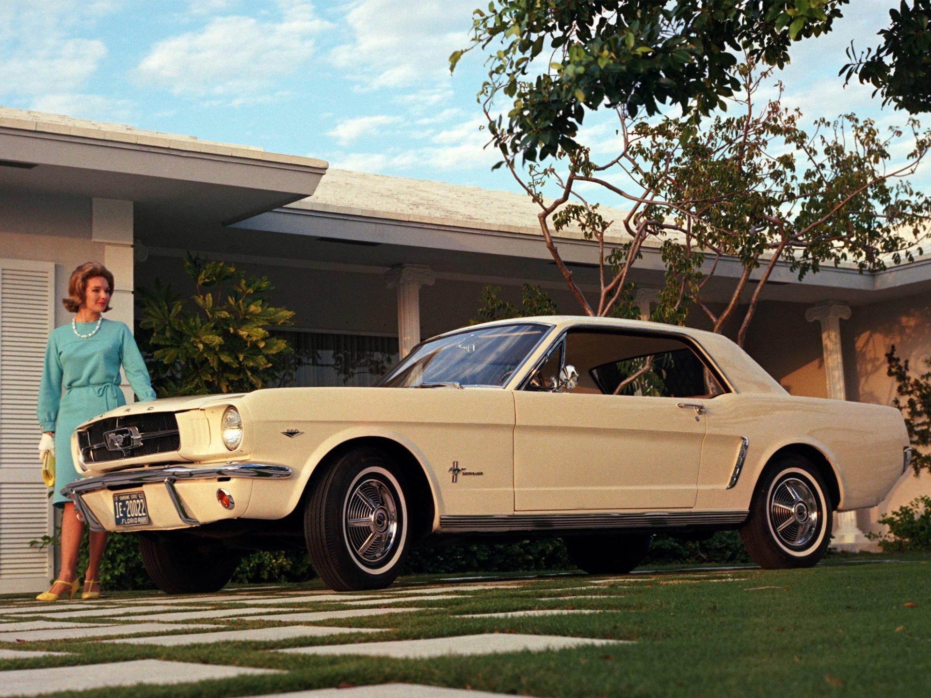 ford mustang coupe '1964 cream classics muscle car american dream