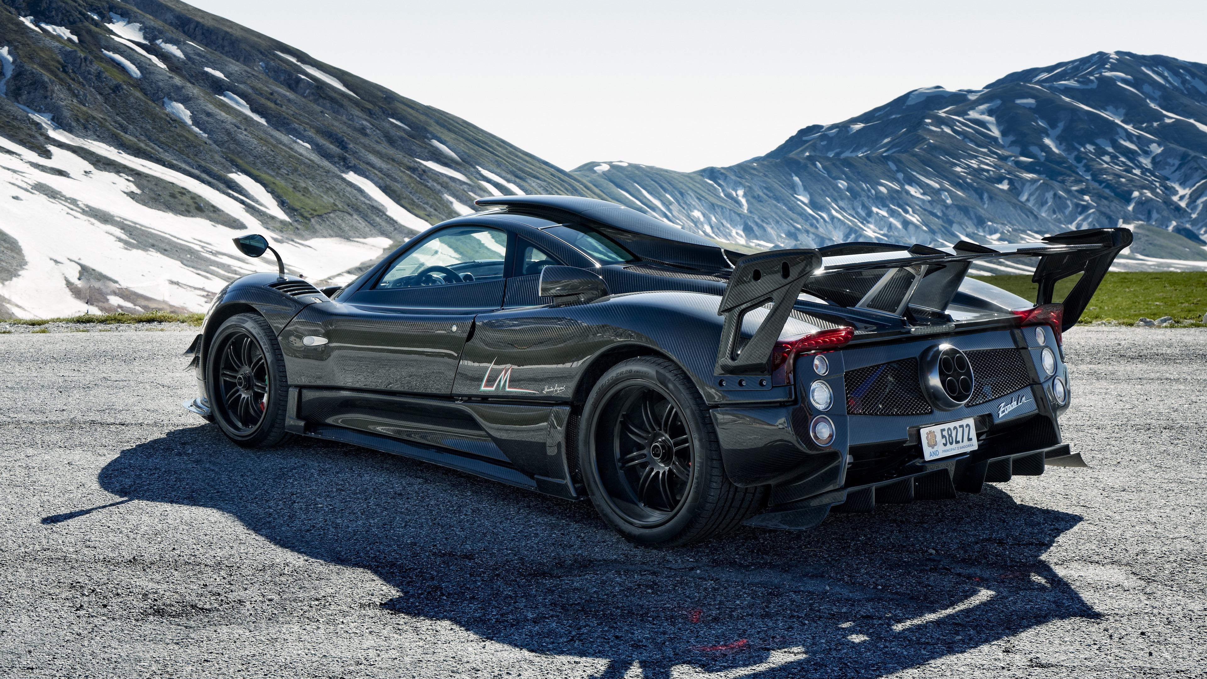 Download wallpaper 3840x2160 pagani, zonda, 750 lm, side view, black