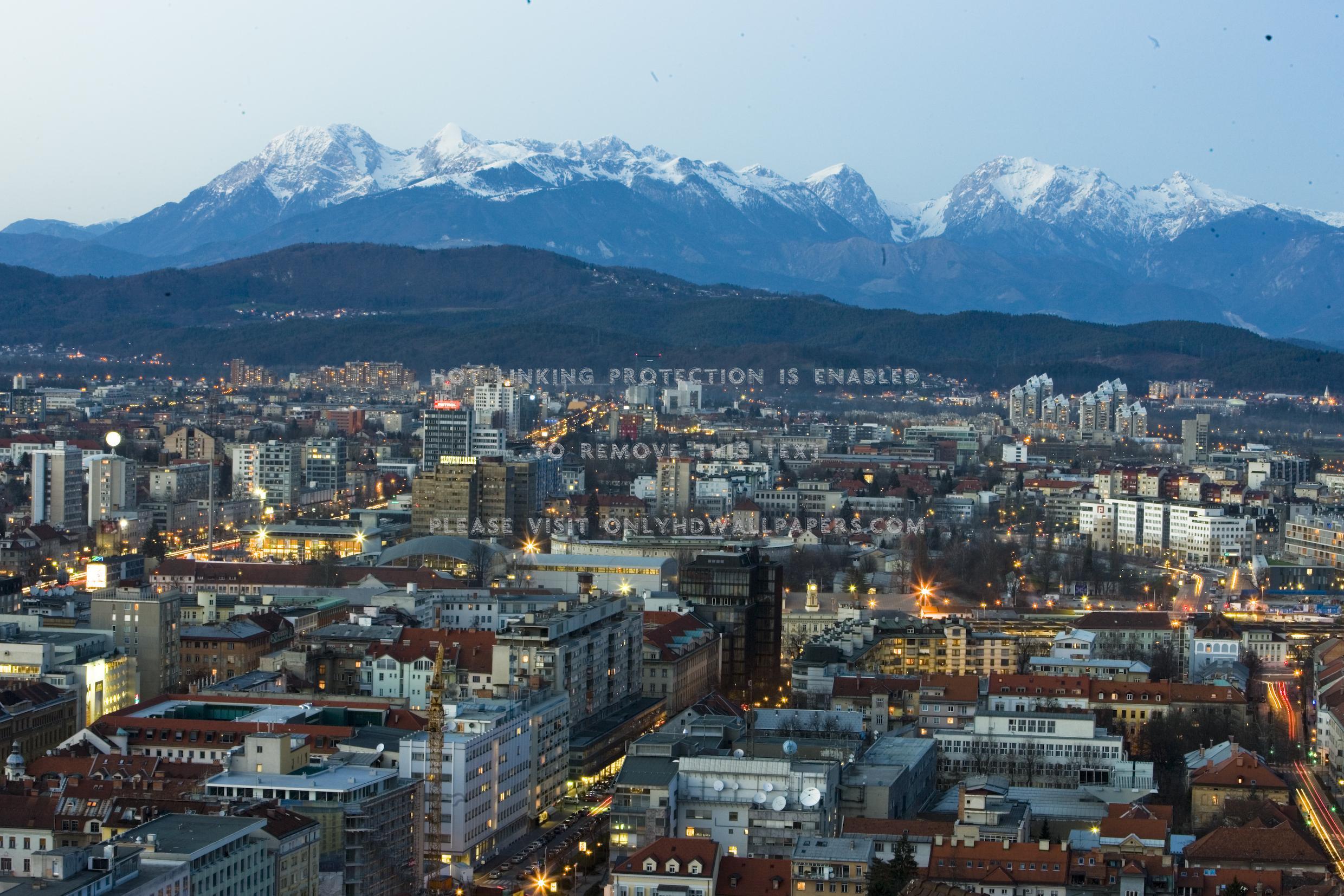 sunset cityscapes Slovenia ljubljana