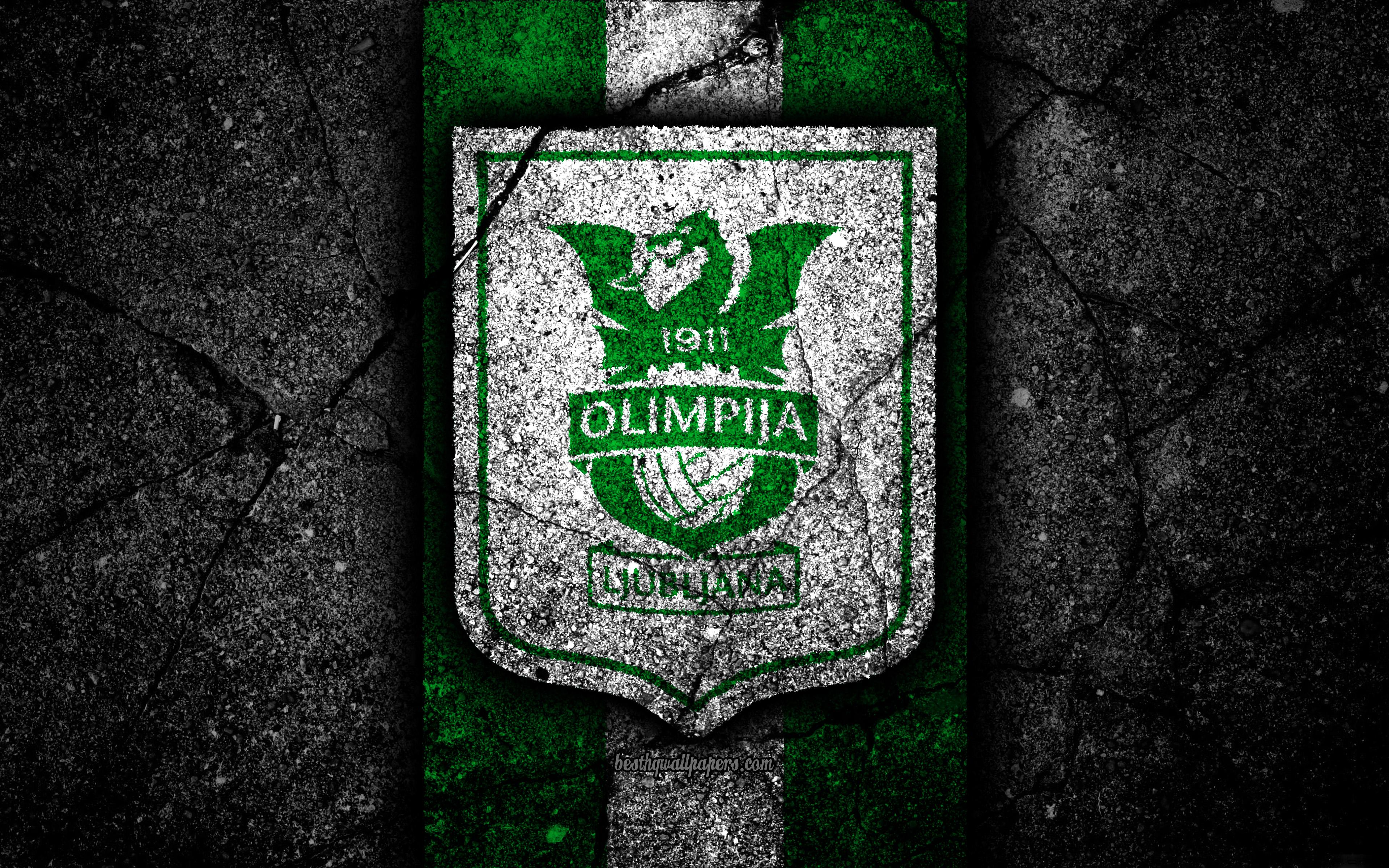 Download wallpaper Olimpija Ljubljana FC, 4k, logo, PrvaLiga