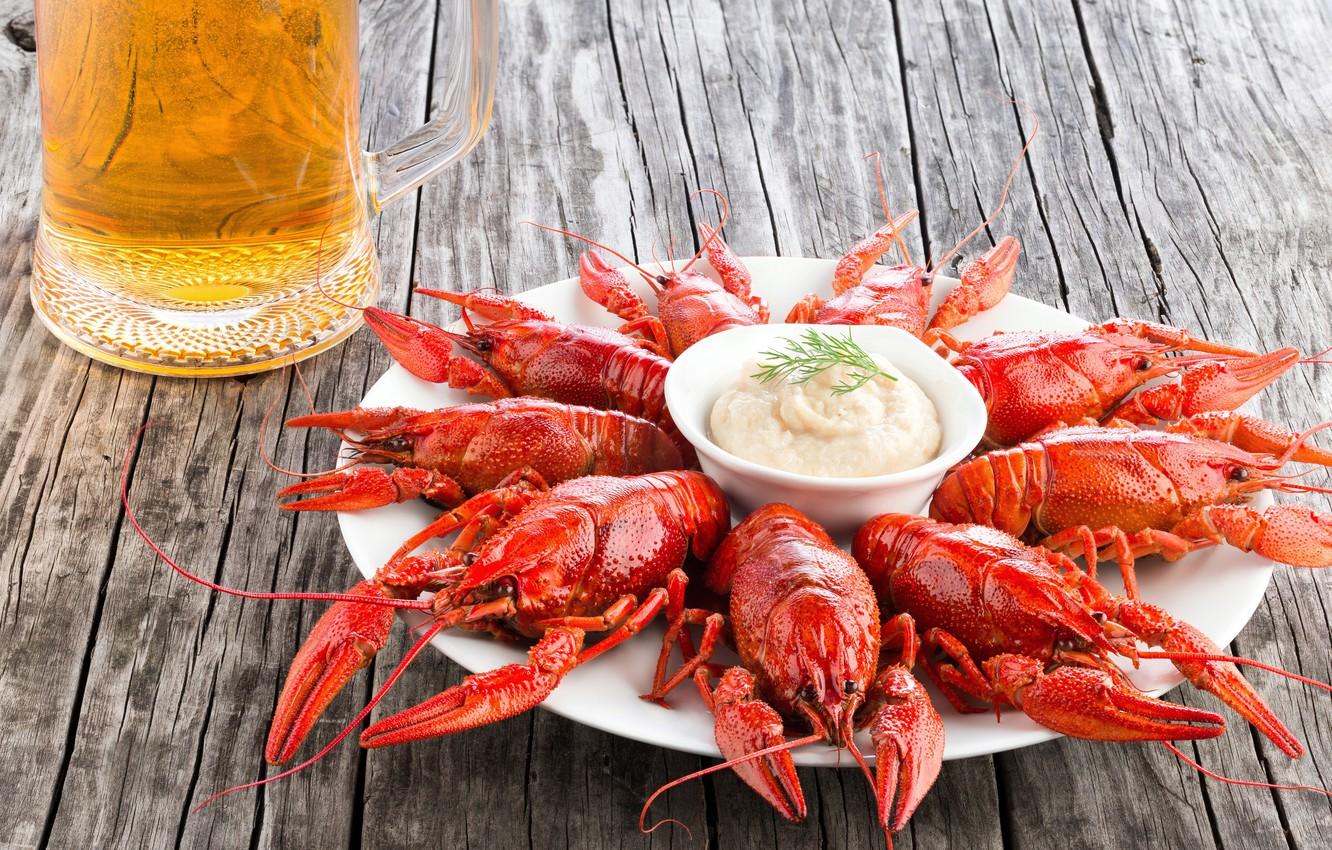 Wallpaper plate, sauce, beer, cancers, seafoods, crawfish image