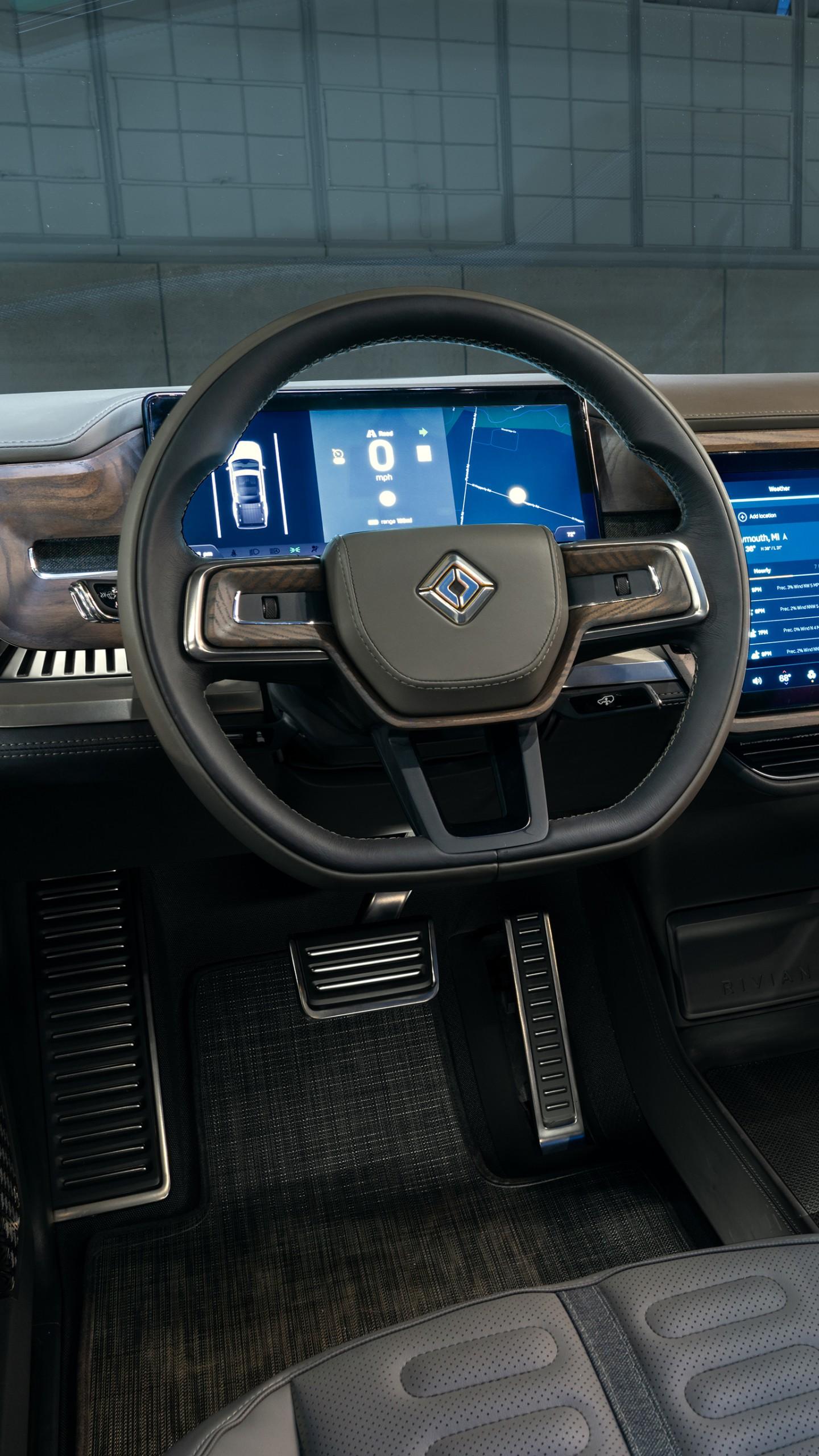 Wallpaper Rivian R1T, interior, SUV, electric cars, 4K, Cars & Bikes