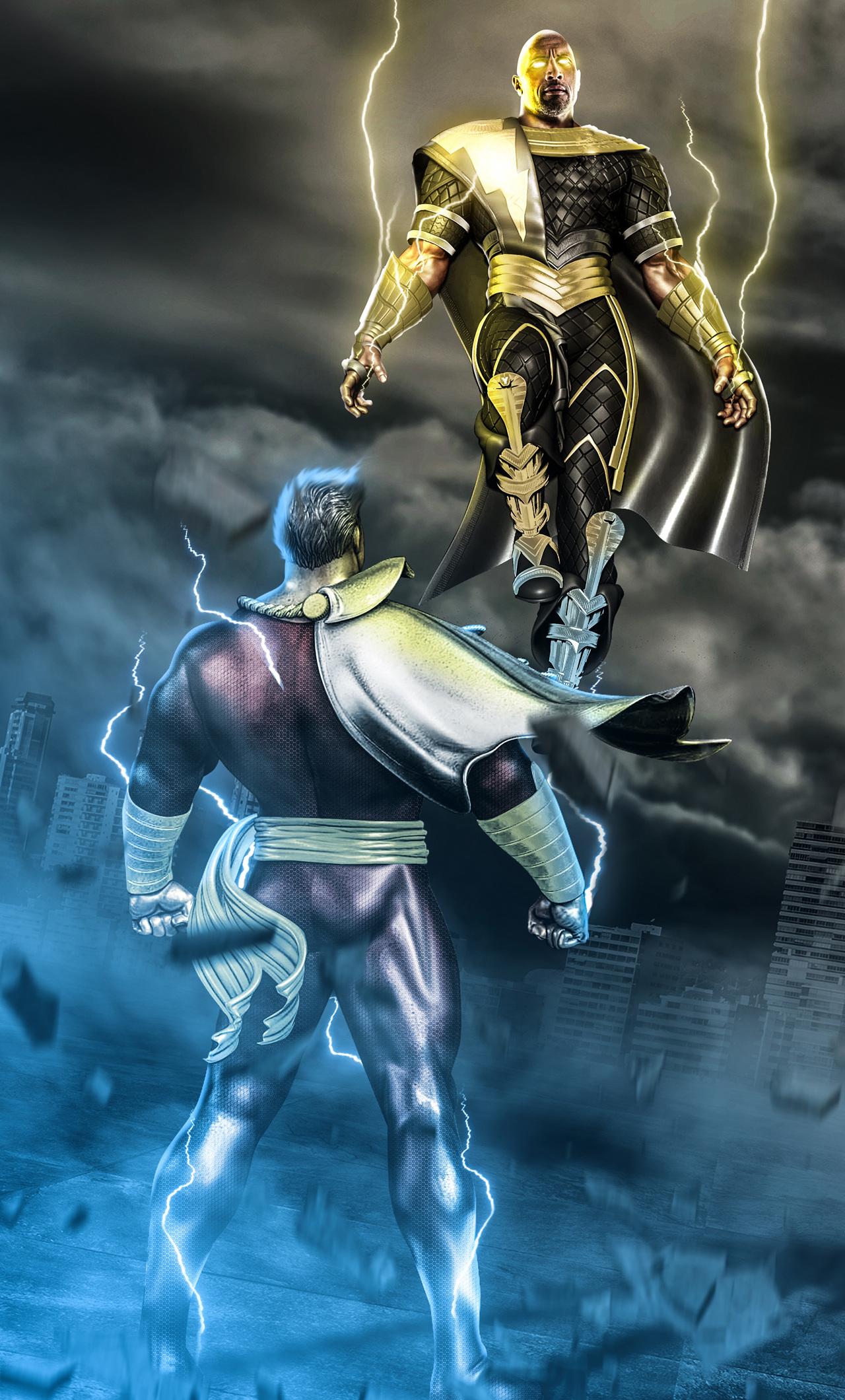 Black Adam Shazam iPhone HD 4k Wallpaper, Image