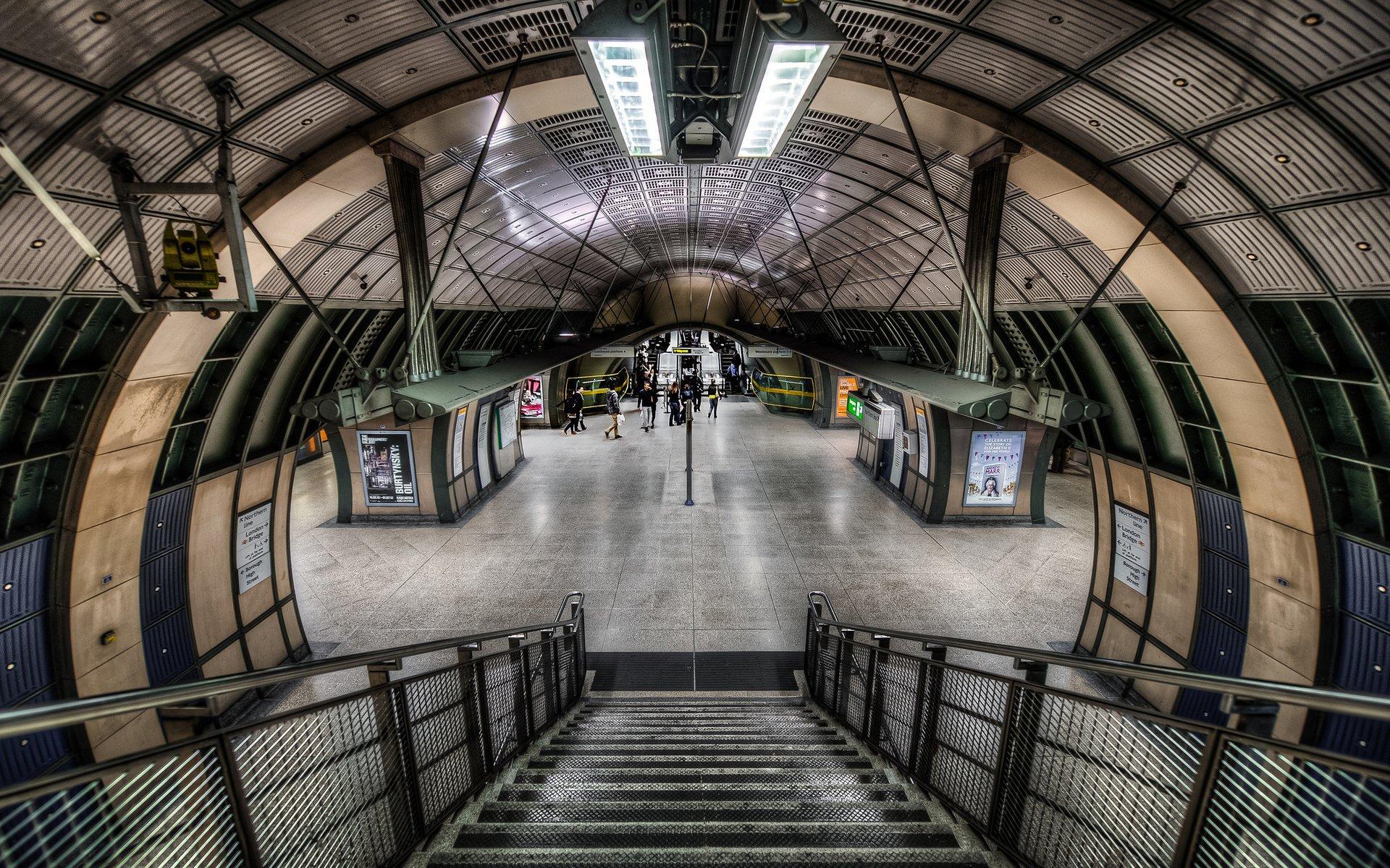 England, London, Underground, Train station, Interior, Photo manipulation, Metro Wallpaper HD / Desktop and Mobile Background