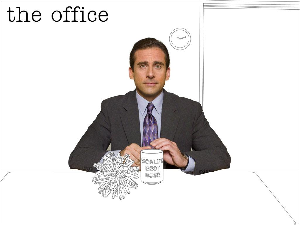 Download Michael Scott Struggles to Lead at Dunder Mifflin Wallpaper