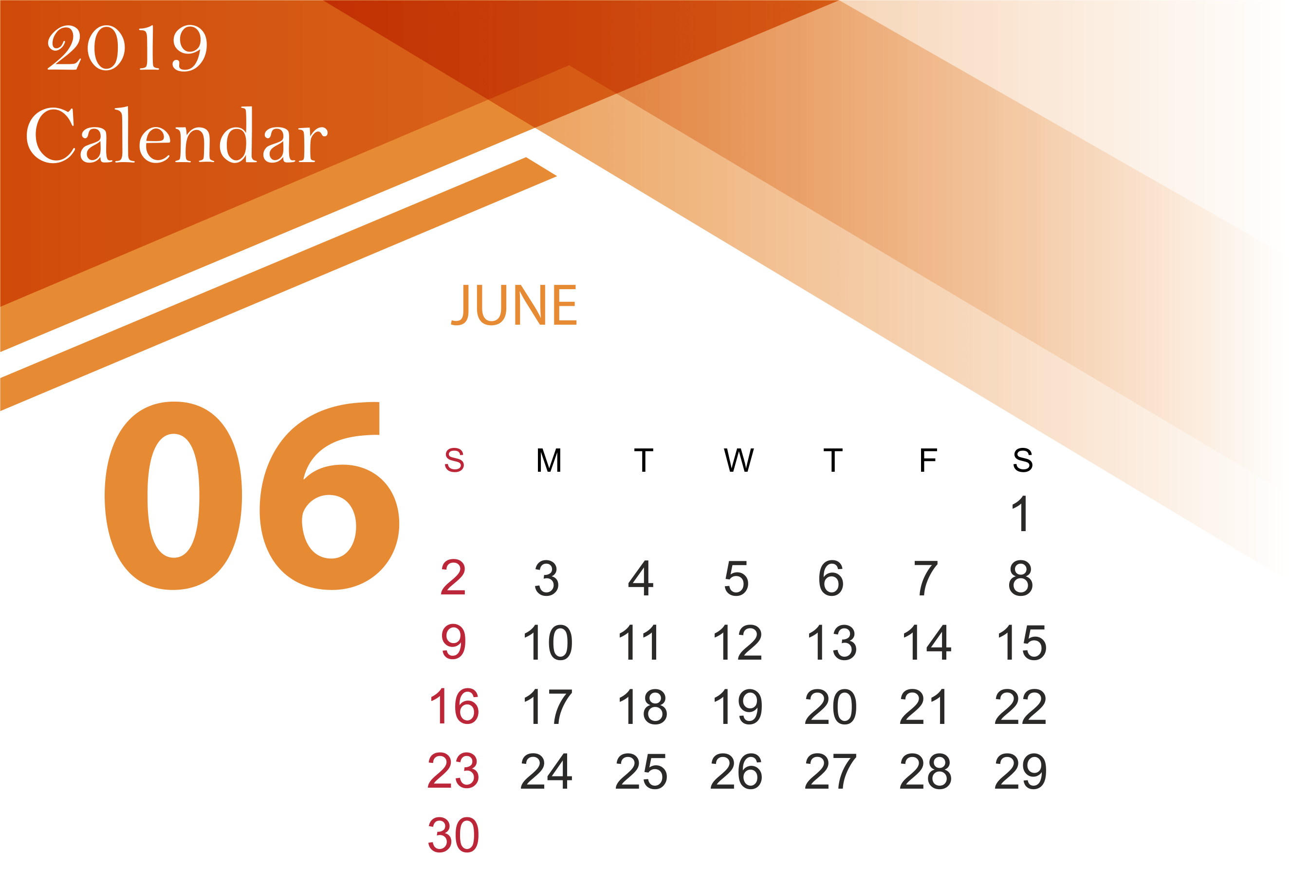 June 2019 Calendar Printable with Holidays