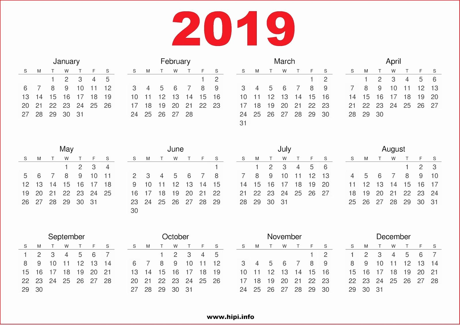Printable June 2019 Calendar Cute Printable January 2019 Calendar