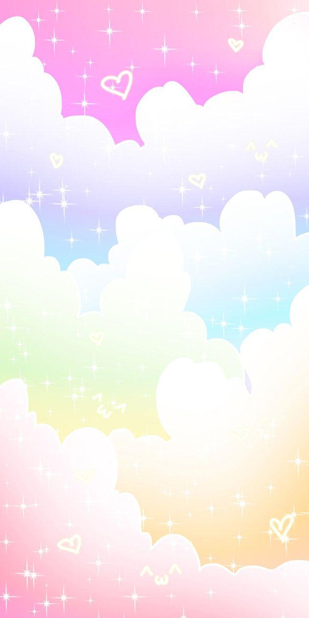 pastel magic clouds. CARD TOPPERS. Kawaii wallpaper