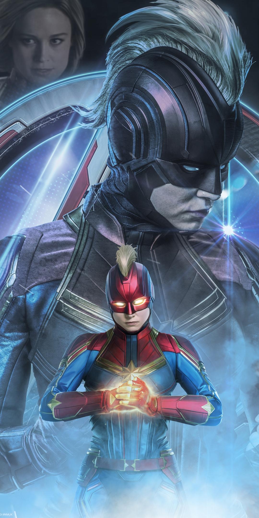 Download 1080x2160 wallpaper avengers: endgame, captain marvel