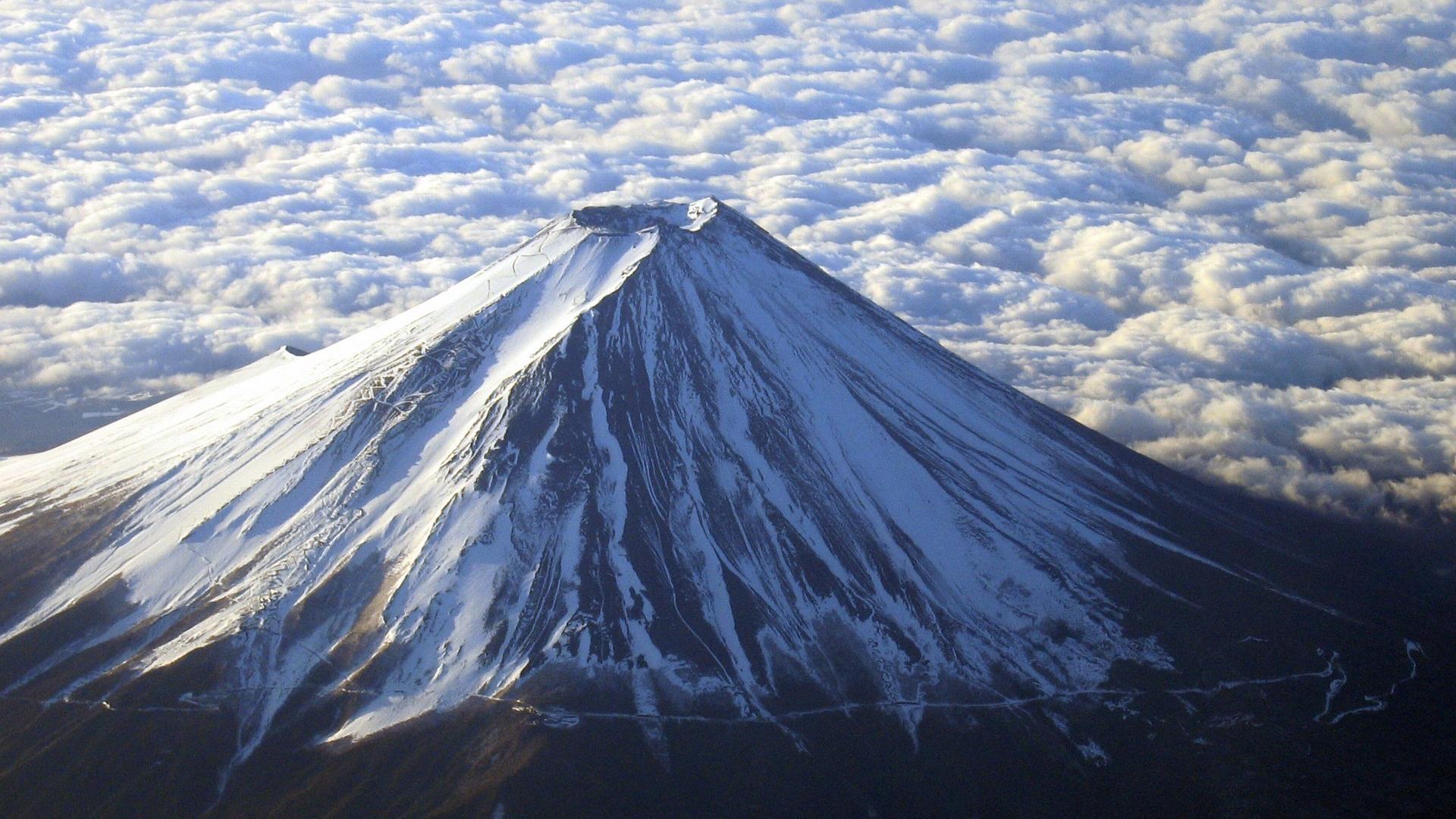 Japan mountains clouds landscapes nature snow mount fuji