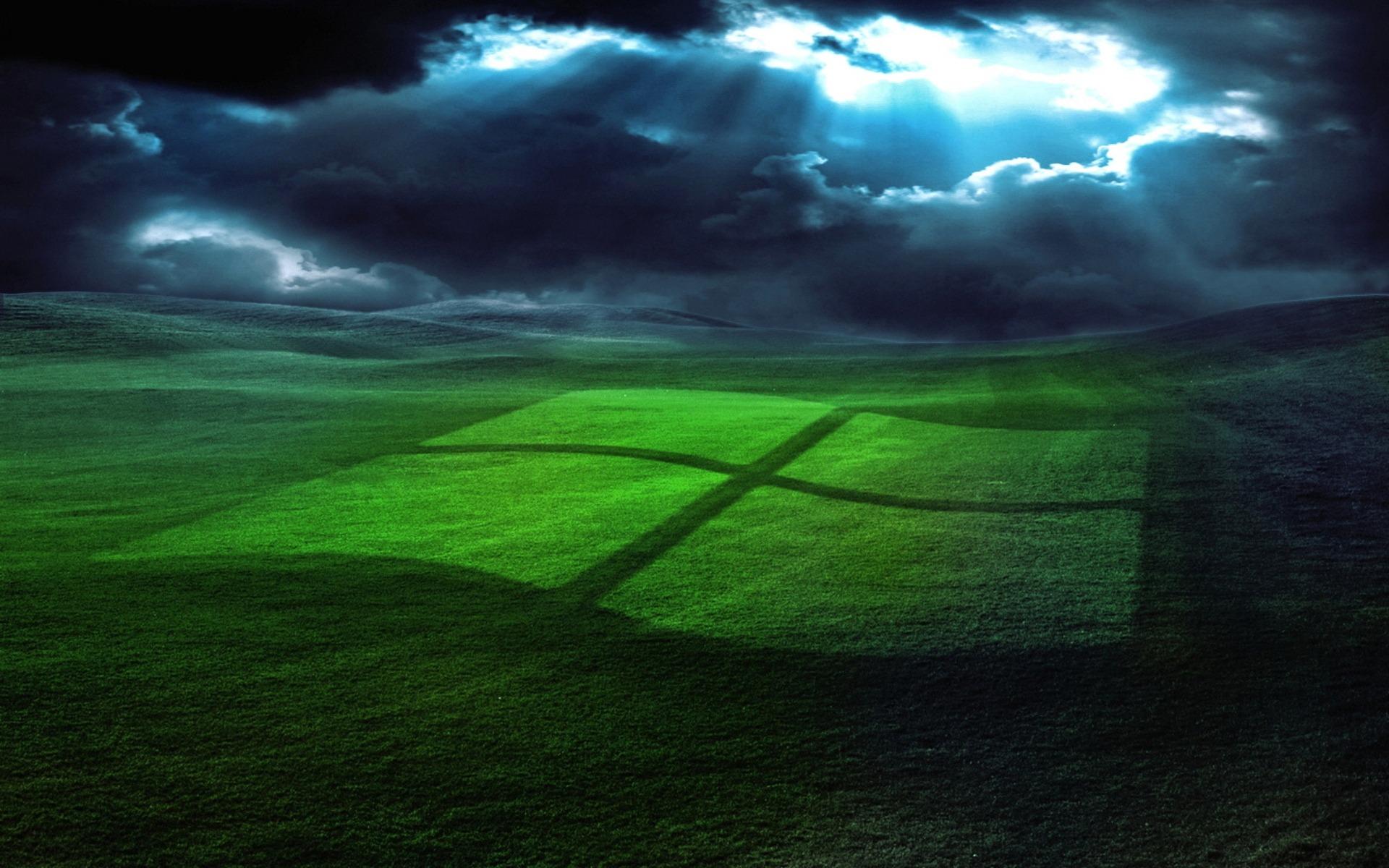 Download wallpaper 1920x1200 windows, field, grass, operating system