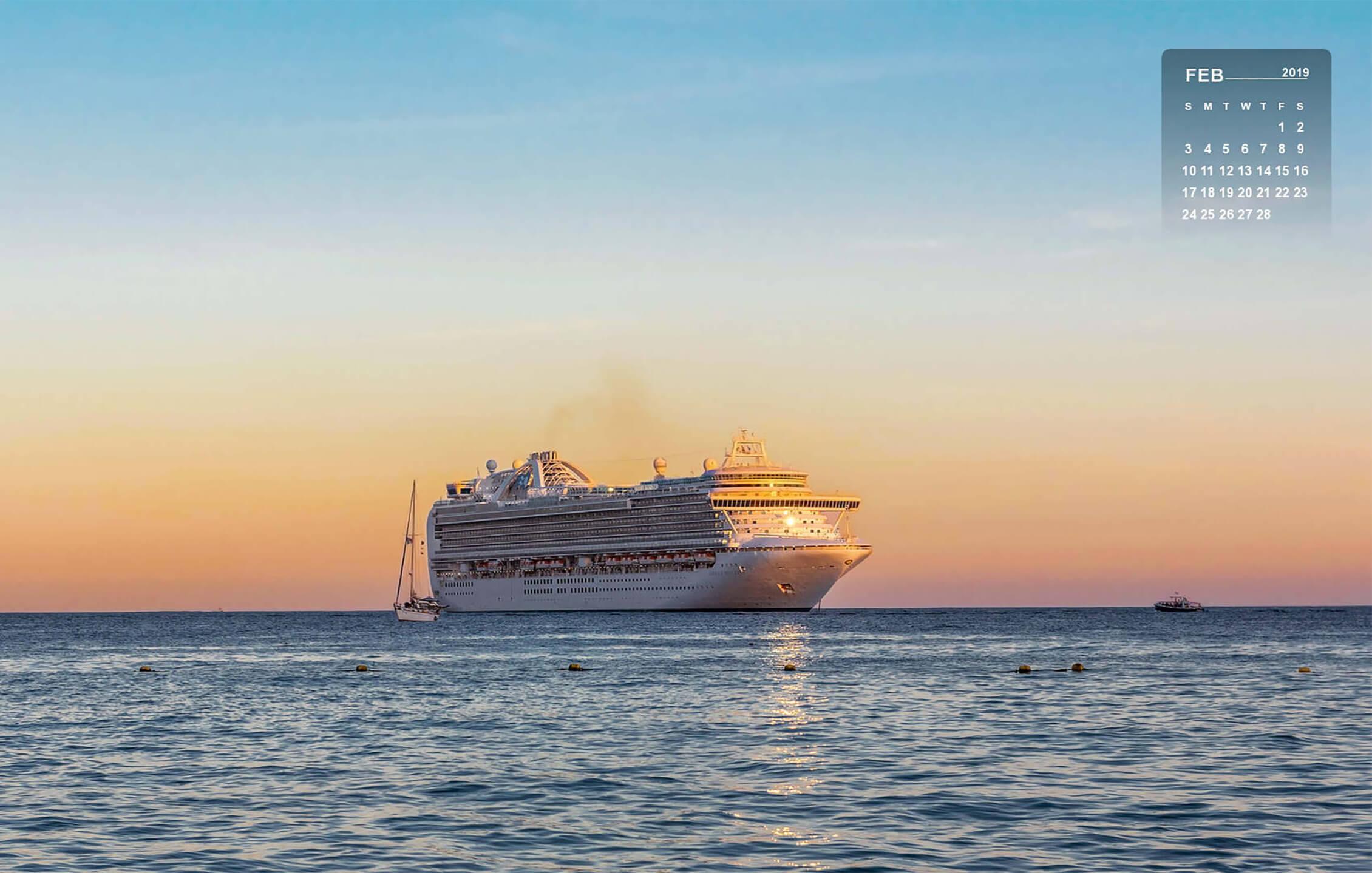 February 2019 Calendar Desktop Mobile Wallpaper