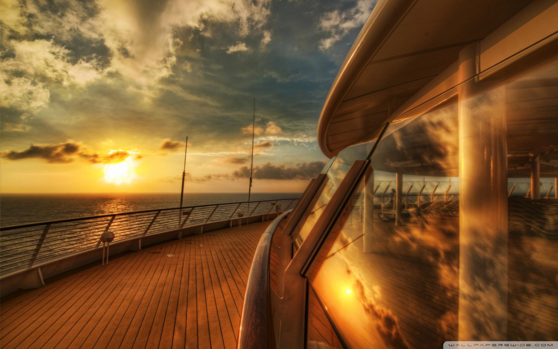 Cruise Ship Deck, Sunset ❤ 4K HD Desktop Wallpaper for 4K Ultra HD